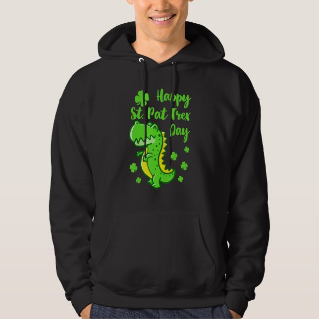 Sudadera Feliz Día de St Pat Trex Dinosaur Funny St Patrick (Anverso)