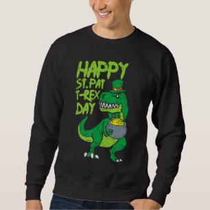 Sudadera Feliz Día de St Pat Trex Funny Patricks Day Dinosa