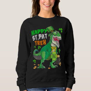 Sudadera Feliz Día de St Pat Trex Saint Patrick Dinosaur Bo