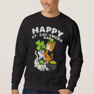 Sudadera Feliz Día de Tricks St Cat Gatos Saint Paddys St P