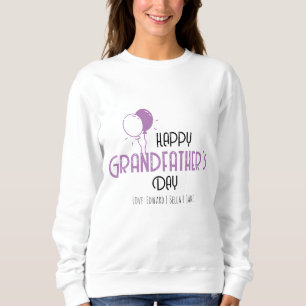 Sudadera Feliz Día del Abuelo con globos morados