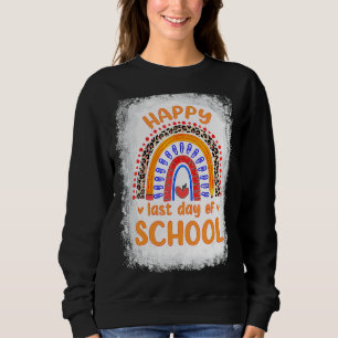 Sudadera Feliz Día Del Colegio Cute Boho Leopardo Arcoiris