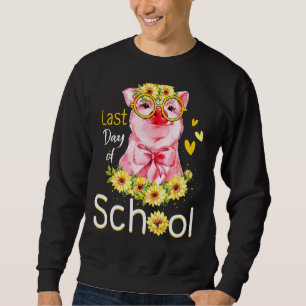 Sudadera Feliz Día Del Colegio De Chicas De Girasol Cerdo G