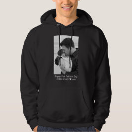Sudadera Feliz Día del Padre Nuevo Papá Foto De Bebé Negro