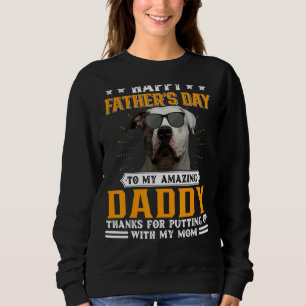 Sudadera Feliz Día del Padre, papá de Bulldog americano par