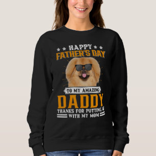 Sudadera Feliz Día del Padre, papá de perro pekingés para h
