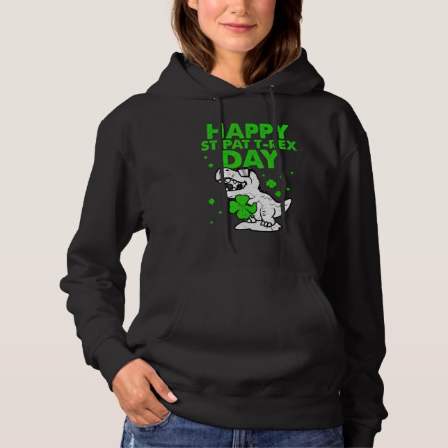 Sudadera Feliz Día del Trébol de St Pat Dino St Patricks Da (Anverso)