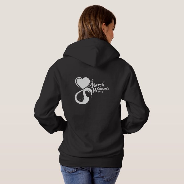 Sudadera feliz Día Internacional de la Mujer 2026 (Reverso completo)