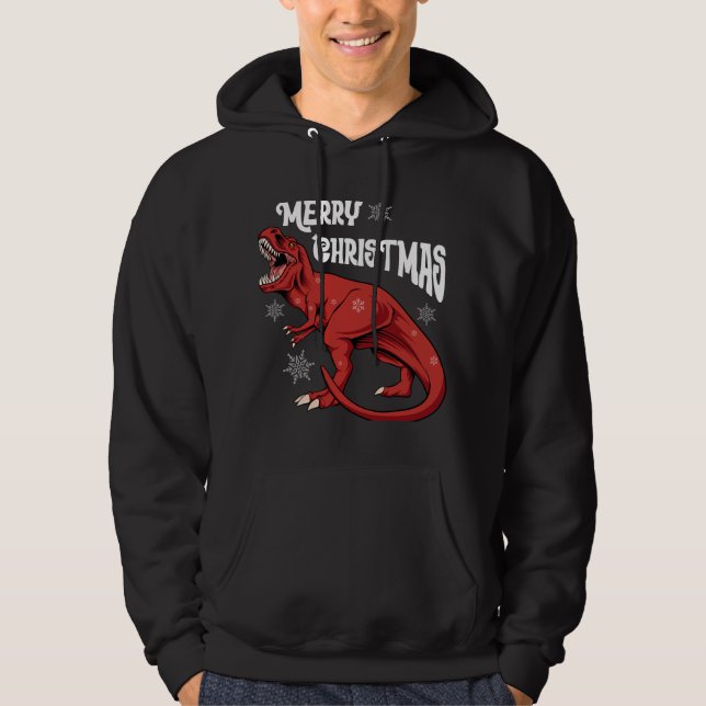 Sudadera Feliz Dinosaurio de Navidad (Anverso)