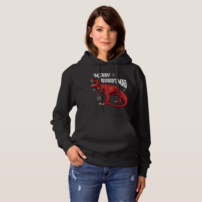 Sudadera Feliz Dinosaurio de Navidad (Anverso completo)