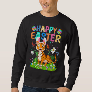 Sudadera Feliz Domingo de Pascua de Tíger Divertido Conejo 