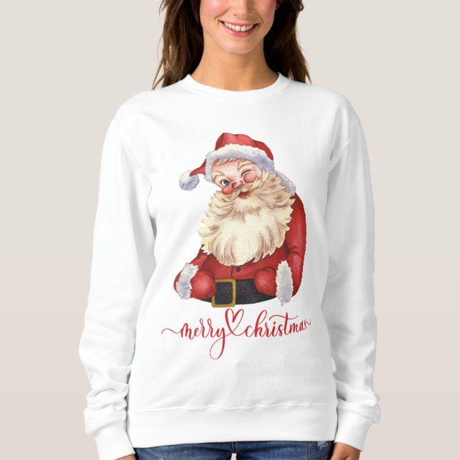 Sudadera Feliz dulce navideño con Santa Claus (Anverso)