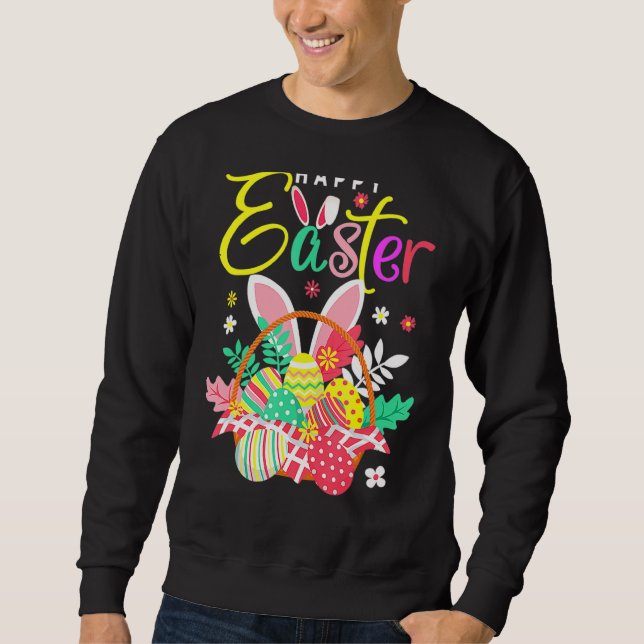 Sudadera Feliz Easter Egg Basket Bunny Ears 15 (Anverso)