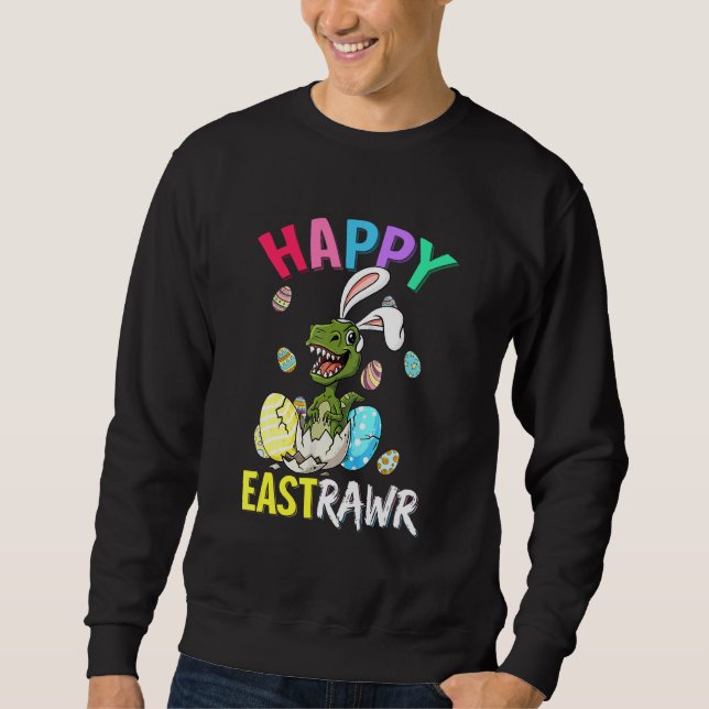 Sudadera Feliz Eastrawar T Rex Easter Bunny Dinosaur Eggs B (Anverso)
