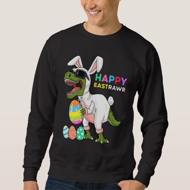 Sudadera Feliz Eastrawr Rex Easter Bunny Dinosaur Eggys Boy (Anverso)
