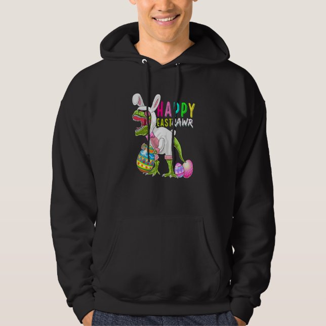 Sudadera Feliz Eastrawr T Rex Dinosaur Bunny Egg Easter Boy (Anverso)