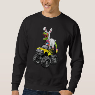 Sudadera Feliz Eastrawr T Rex Riding Monster Truck Easter B