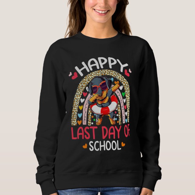 Sudadera Feliz El Último Día De La Escuela Rottweiler Dabbi (Anverso)