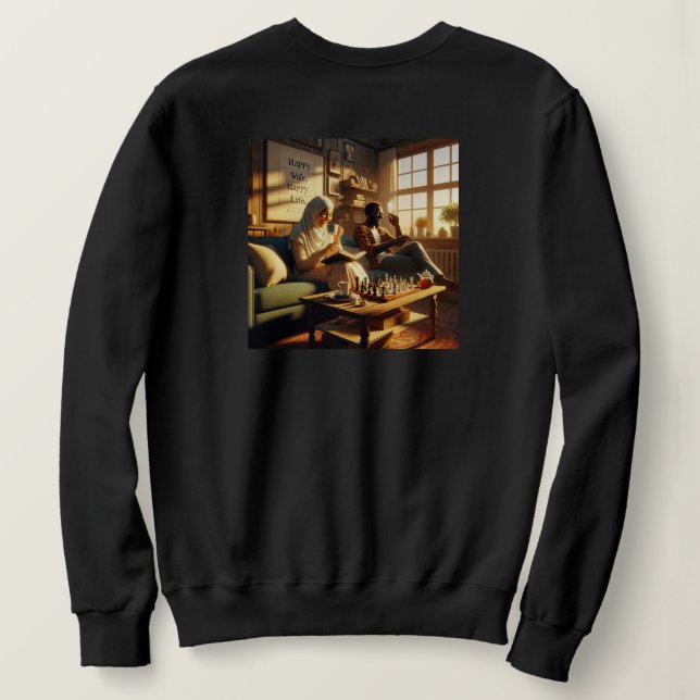 Sudadera Feliz Esposa, Feliz Vida Ángel Corazón (Reverso del diseño)