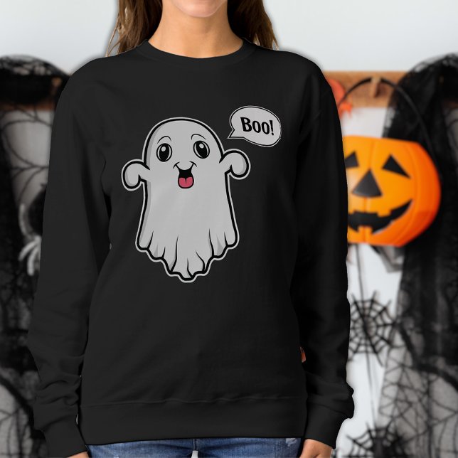 Sudadera Feliz Fantasma diciendo que Boo habló de Halloween (Cute ghost design for the Halloween season.)