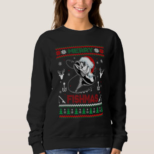 Sudadera Feliz Fishmas Navidad de Pesca UGLY Pijama Pez