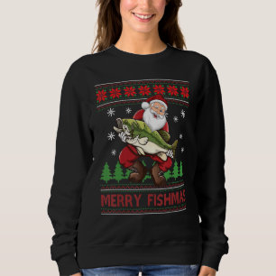 Sudadera Feliz Fishmas Navidad de Pesca UGLY Pijama Pez