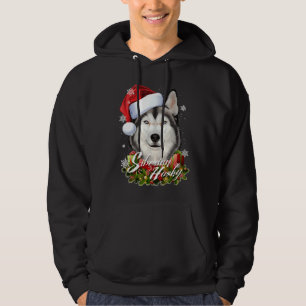 Sudadera Feliz Furry White Siberian Husky Perro Navidades S