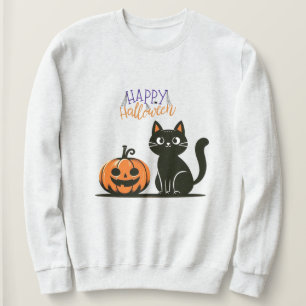 Sudadera Feliz gato y calabaza de Halloween