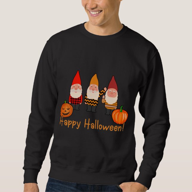 Sudadera Feliz Gnomé de Halloween con calabazas (Anverso)