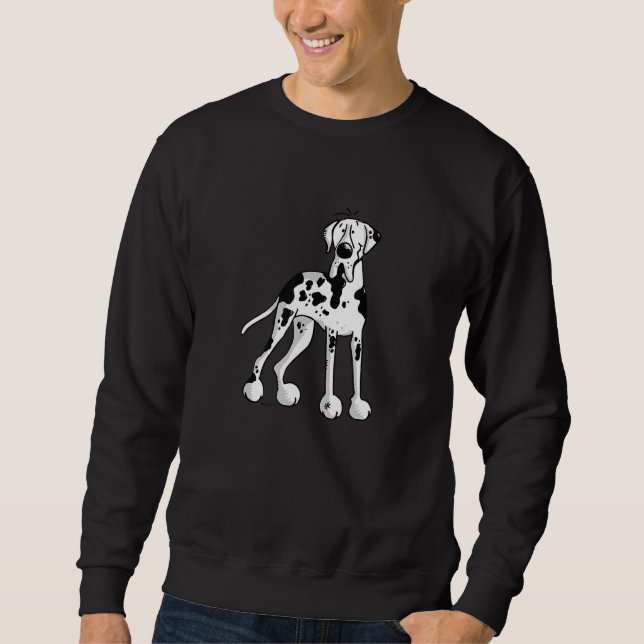 Sudadera Feliz Gran Dane I Harlequin Gran Dane Fun (Anverso)