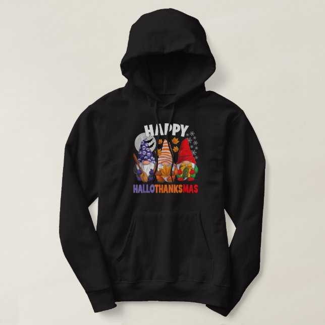 Sudadera Feliz HalloGraciasMas Halloween Gracias a Cristo (Diseño del anverso)