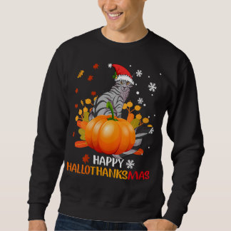 Sudadera Feliz HalloThanksmas Cat Lover Gift Shirt