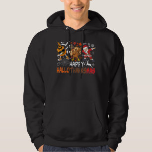 Sudadera Feliz Hallothanksmas Dabbing Witch Santa Hat Pumpt