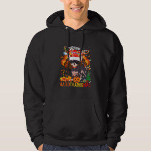 Sudadera Feliz Hallothanksmas Gracioso reno Santa Turkey C