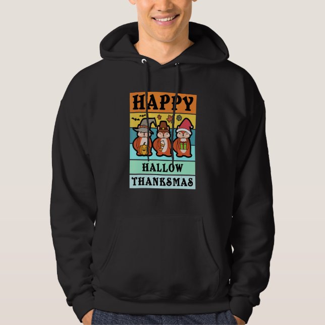 Sudadera Feliz Hallothanksmas Shirt Navidades Squirrel Hall (Anverso)