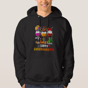 Sudadera Feliz Hallothanksmas Vaso de Vino Lindo Bruja Sant