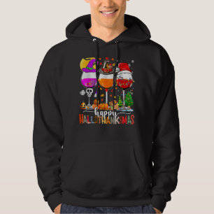 Sudadera Feliz Hallothanksmas Vinos Wasses Santa Hat