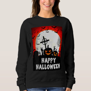 Sudadera Feliz Halloween Cementerio de Zombies con Calabaza