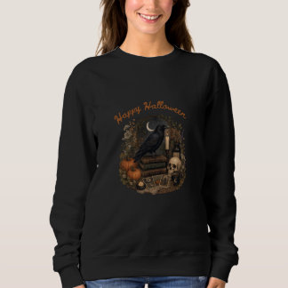 Sudadera Feliz Halloween Cuervo Gótico Bruja