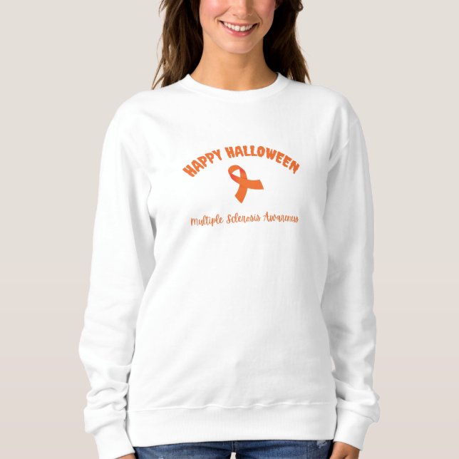 Sudadera Feliz Halloween Esclerosis Múltiple Conciencia (Anverso)