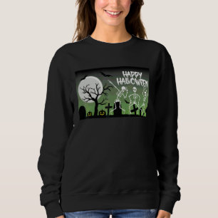 Sudadera Feliz Halloween Esqueletos Bailando En Tumba Ilumi