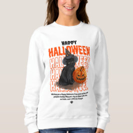 Sudadera Feliz Halloween Gato Negro y Carne de Calabaza Fem