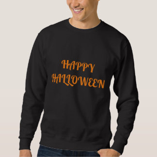 Sudadera Feliz Halloween Hombres Naranja  Negro
