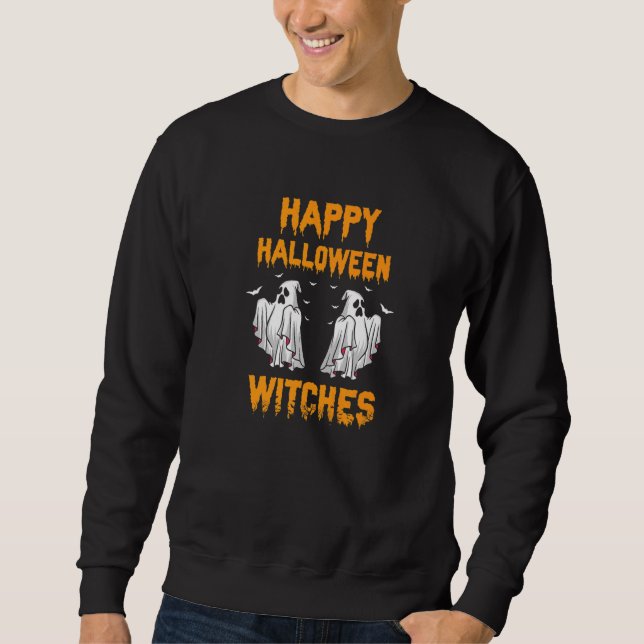 Sudadera Feliz Halloween muestra a Guay retro presente (Anverso)