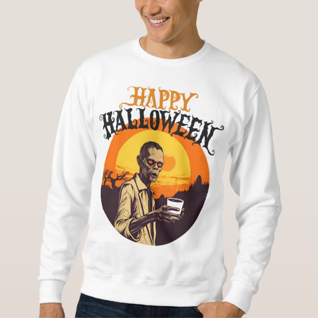 Sudadera Feliz Halloween, para adolescentes y parejas, aman (Anverso)