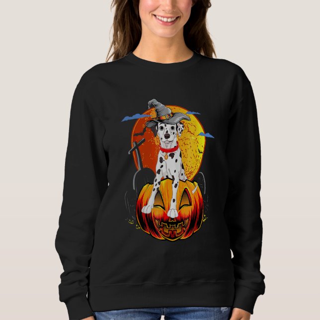 Sudadera Feliz Halloween Perros Dálmatas Halloween (Anverso)
