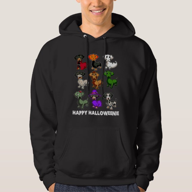 Sudadera Feliz Halloweenie Dachshund (Anverso)