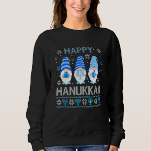 Sudadera Feliz Hanukkah 2021 Gnome Menorah Dreidel Ugly Chr