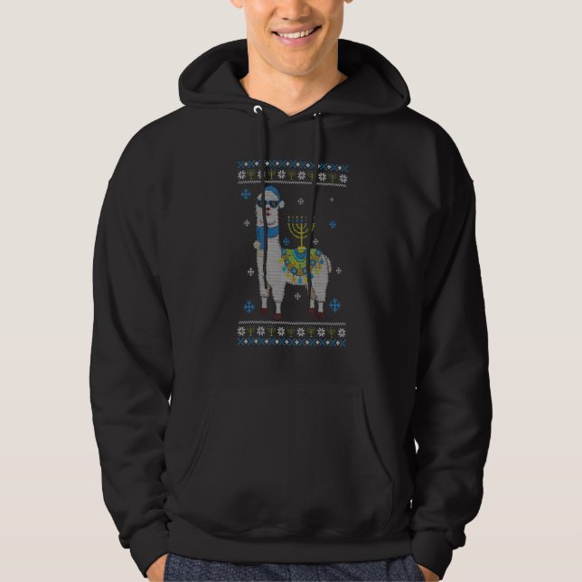 Sudadera Feliz Hanukkah Llama Menorah Shirte Cute Alpaca Ch (Anverso)