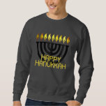 Sudadera Feliz Hanukkah Menorah Black<br><div class="desc">Feliz Hanukkah Menorah Black</div>